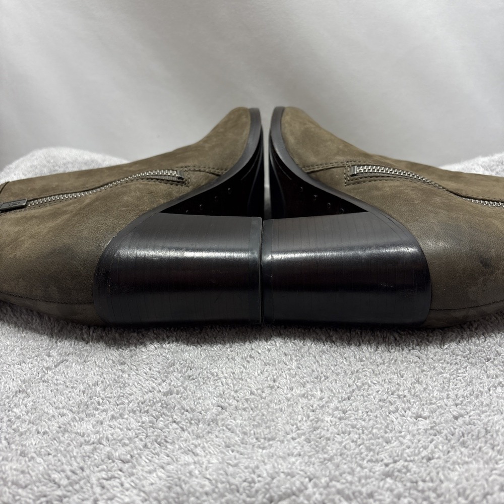 Frye Gray Leather Peep Toe Booties Danika 3478035 Heeled Ankle Boots Size 6.5 M - Picture 9 of 16